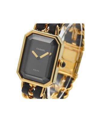 Chanel Premiere Black SS Leather M Watch Quartz